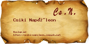 Csiki Napóleon névjegykártya
